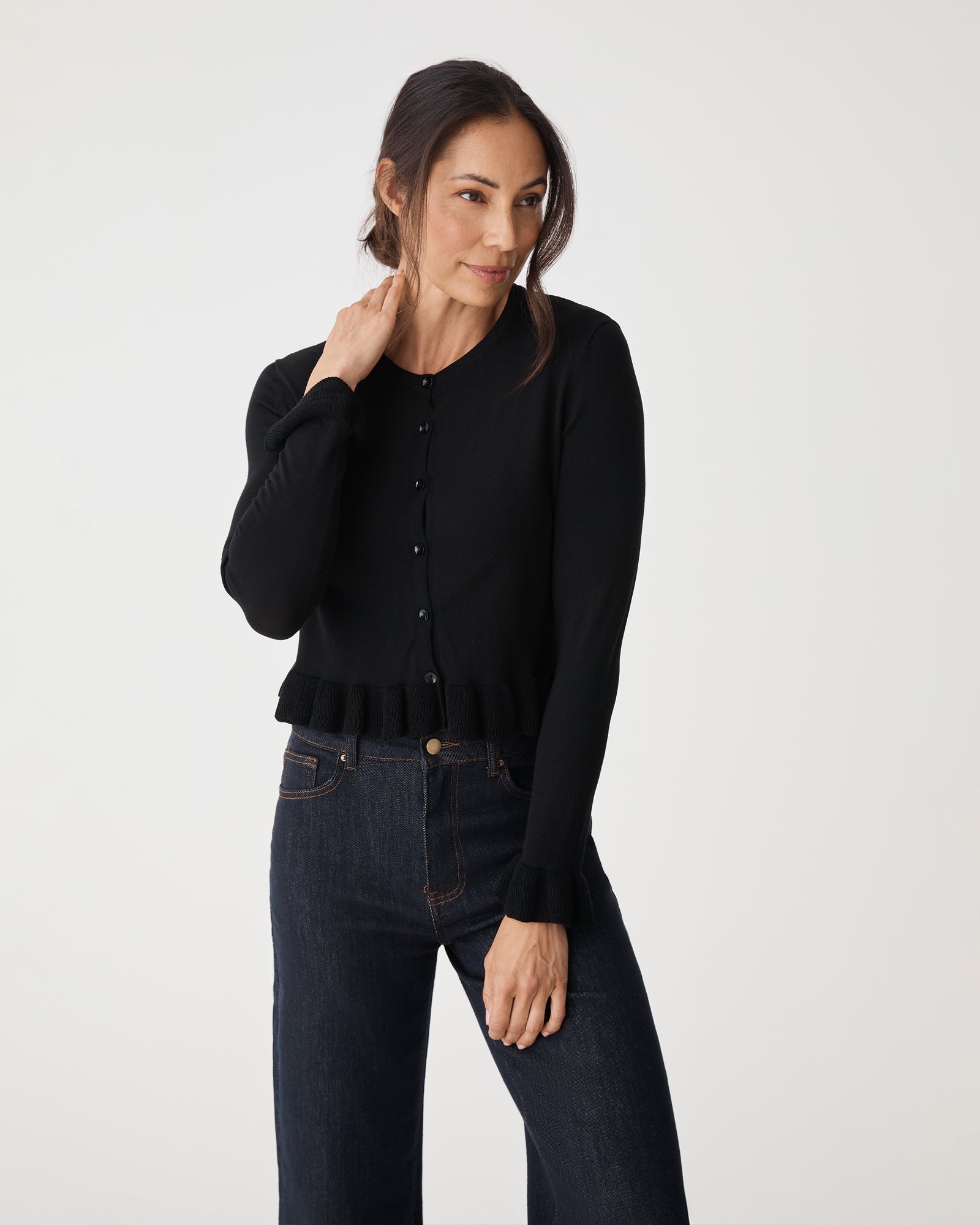 Daisy Tencel Frill Cardigan