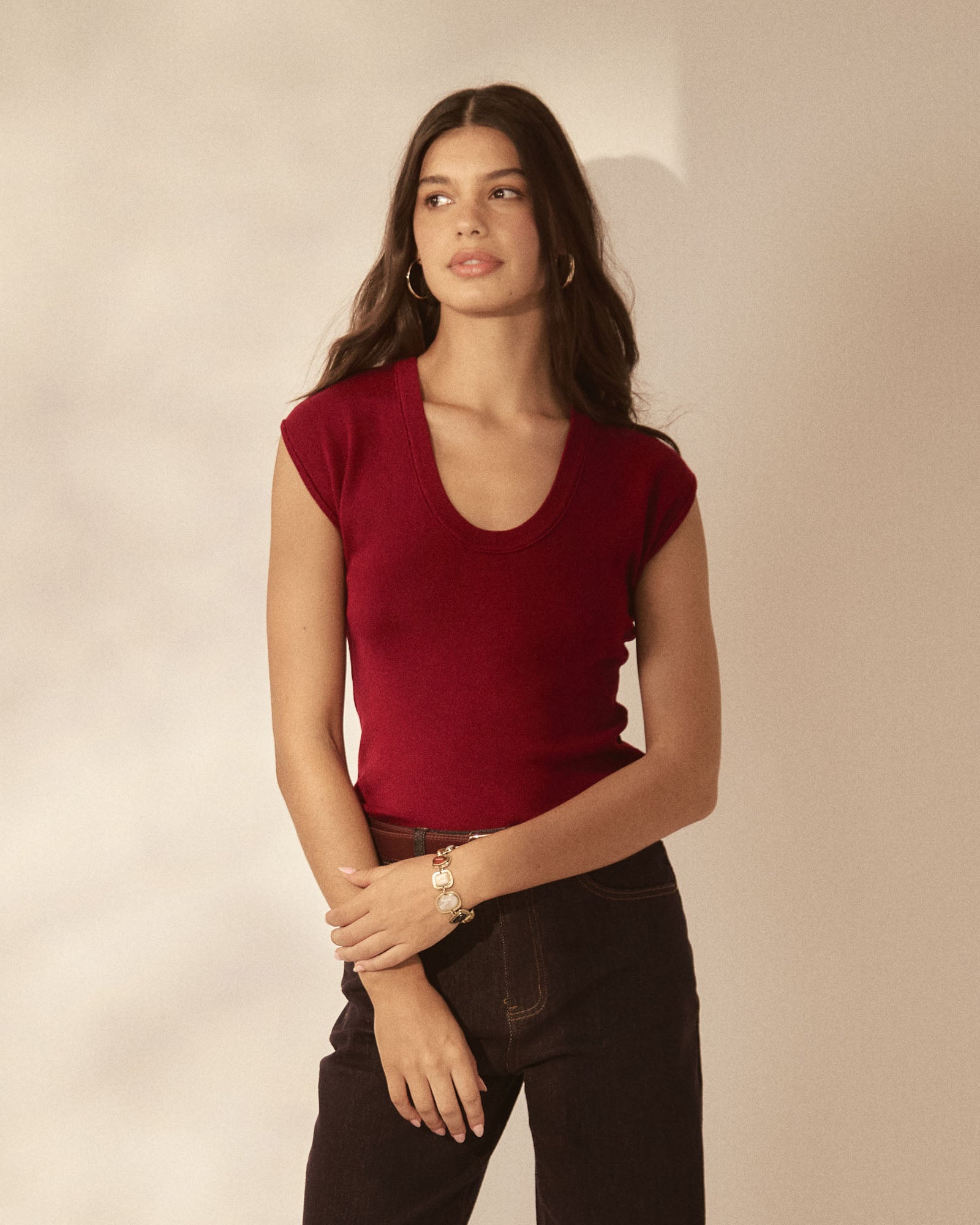 Laura Tencel Scoop Neck Knit