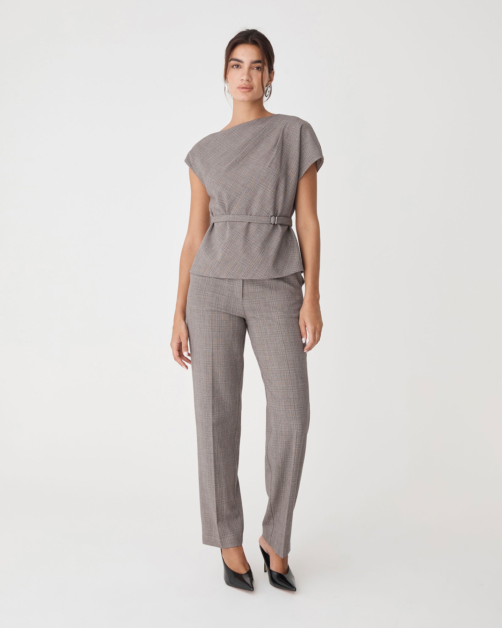 Loretta Straight Check Pants