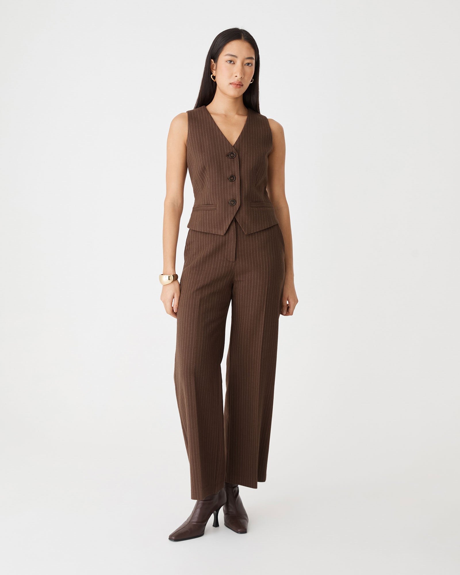 Zara Pinstripe Tailored Pants