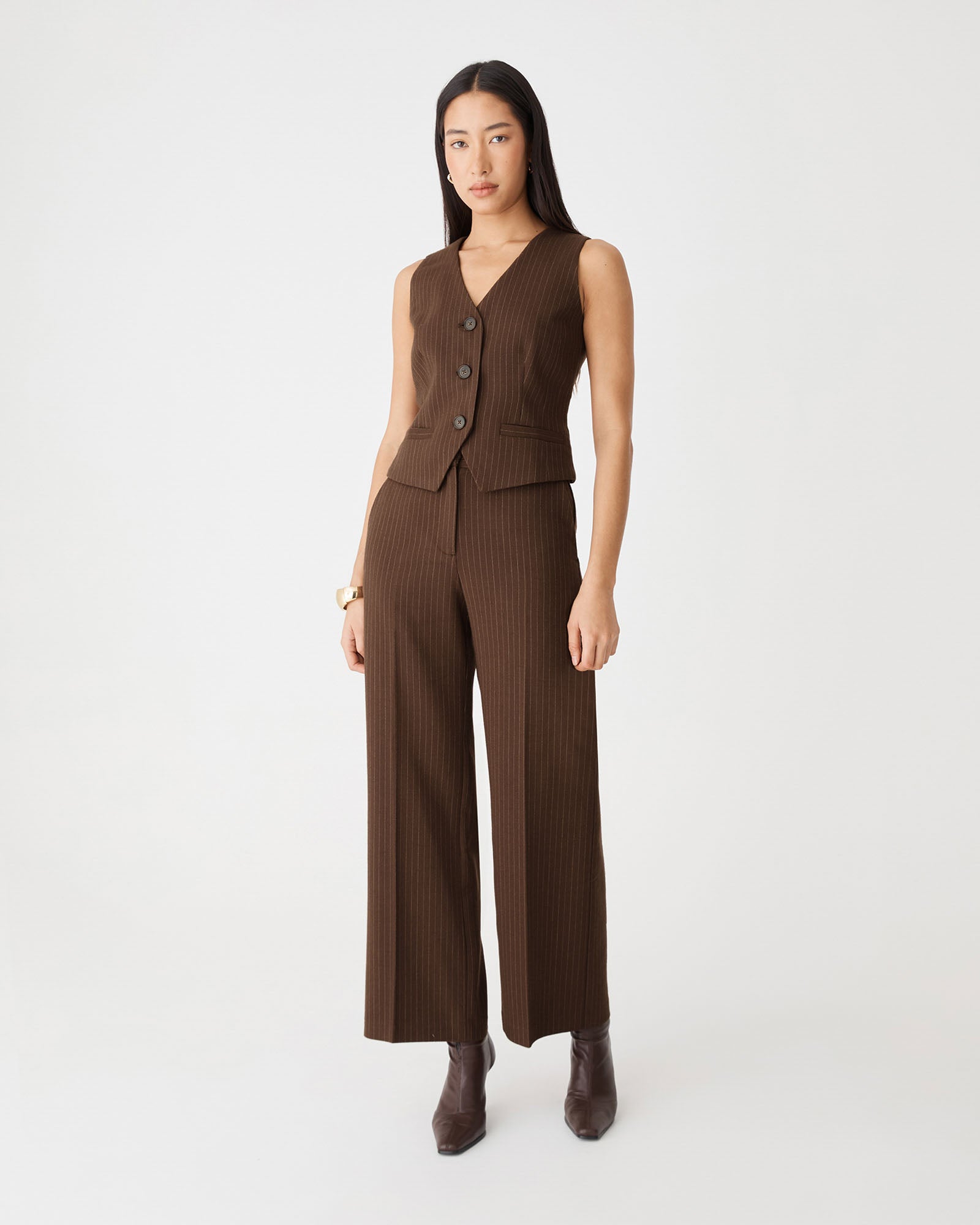 Zara Pinstripe Tailored Pants