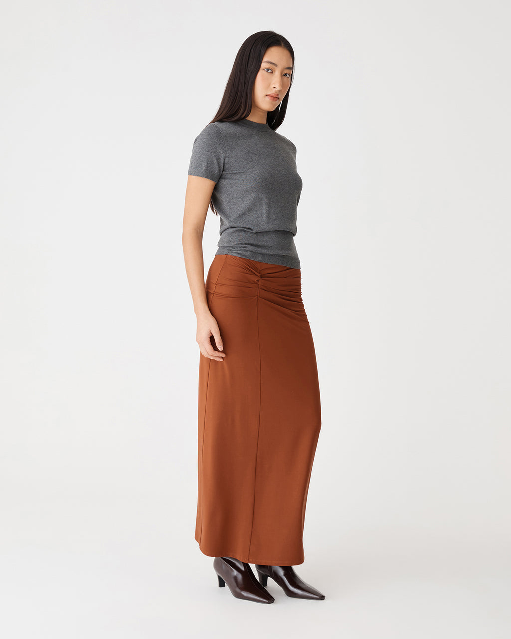 Dasha Ruched Bamboo Skirt