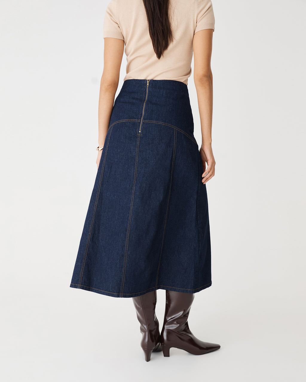 Nancy A-Line Denim Skirt