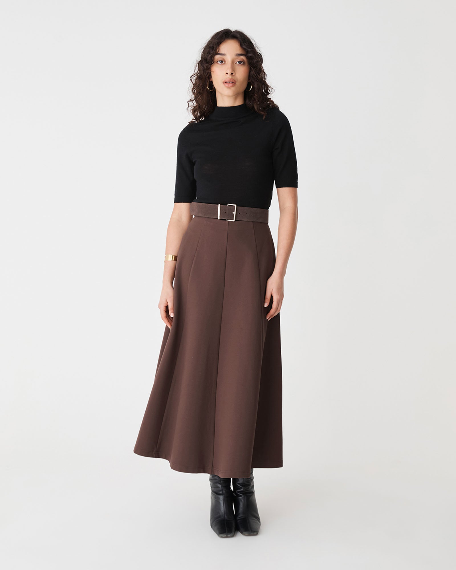 Janice A-Line Ponte Skirt