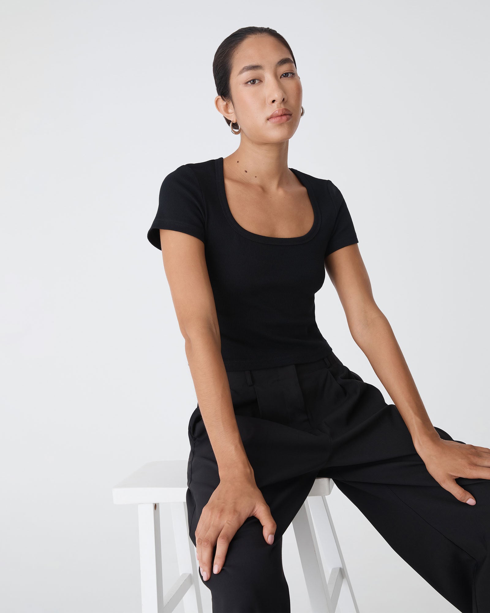 Devon Scoop Neck Rib Tee