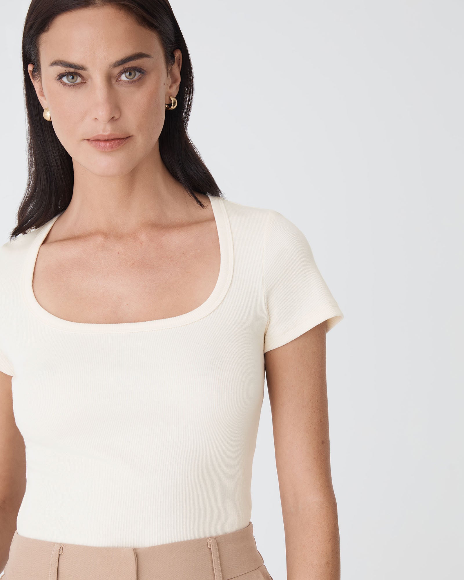 Devon Scoop Neck Rib Tee
