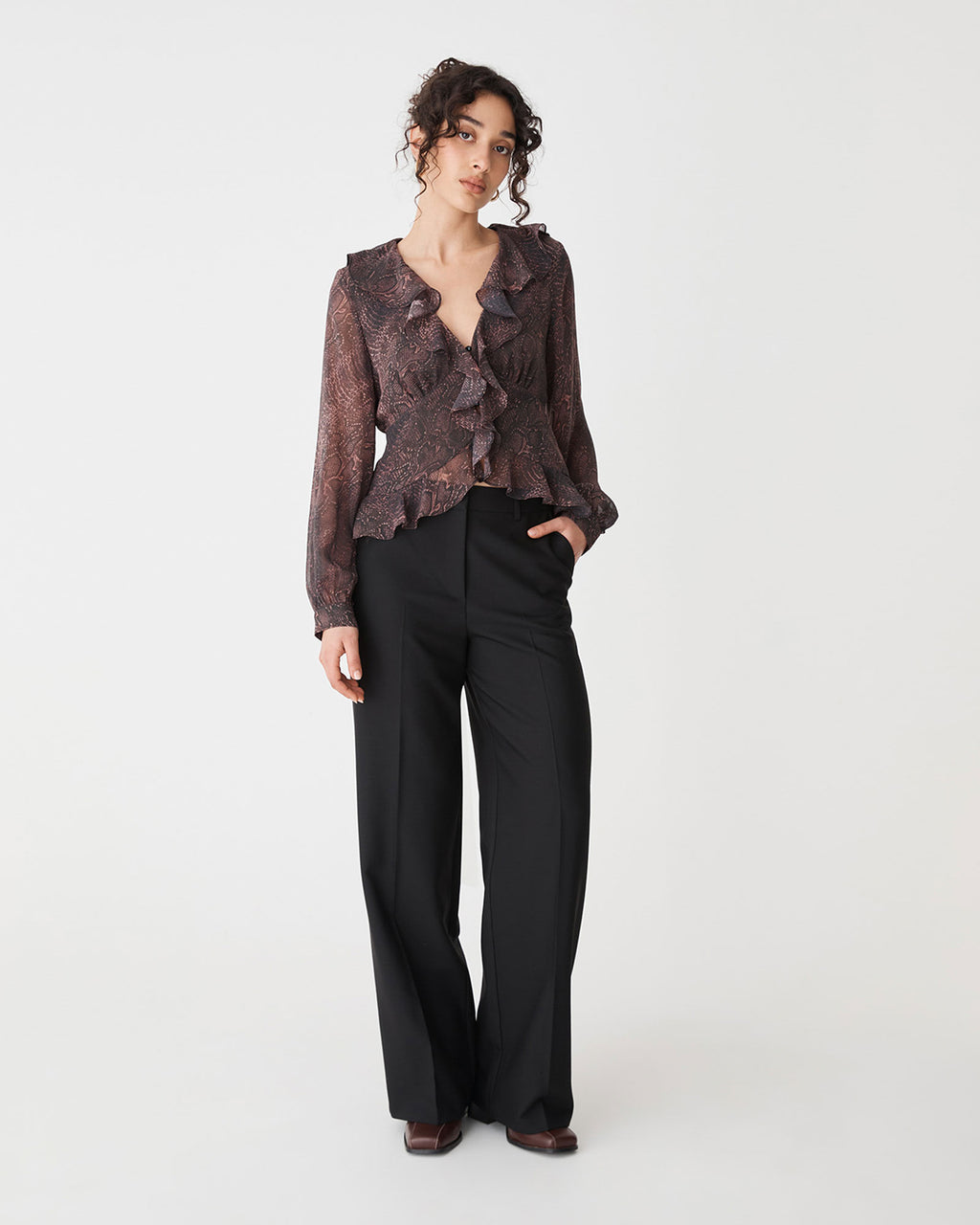 Sonia V-Neck Ruffle Top