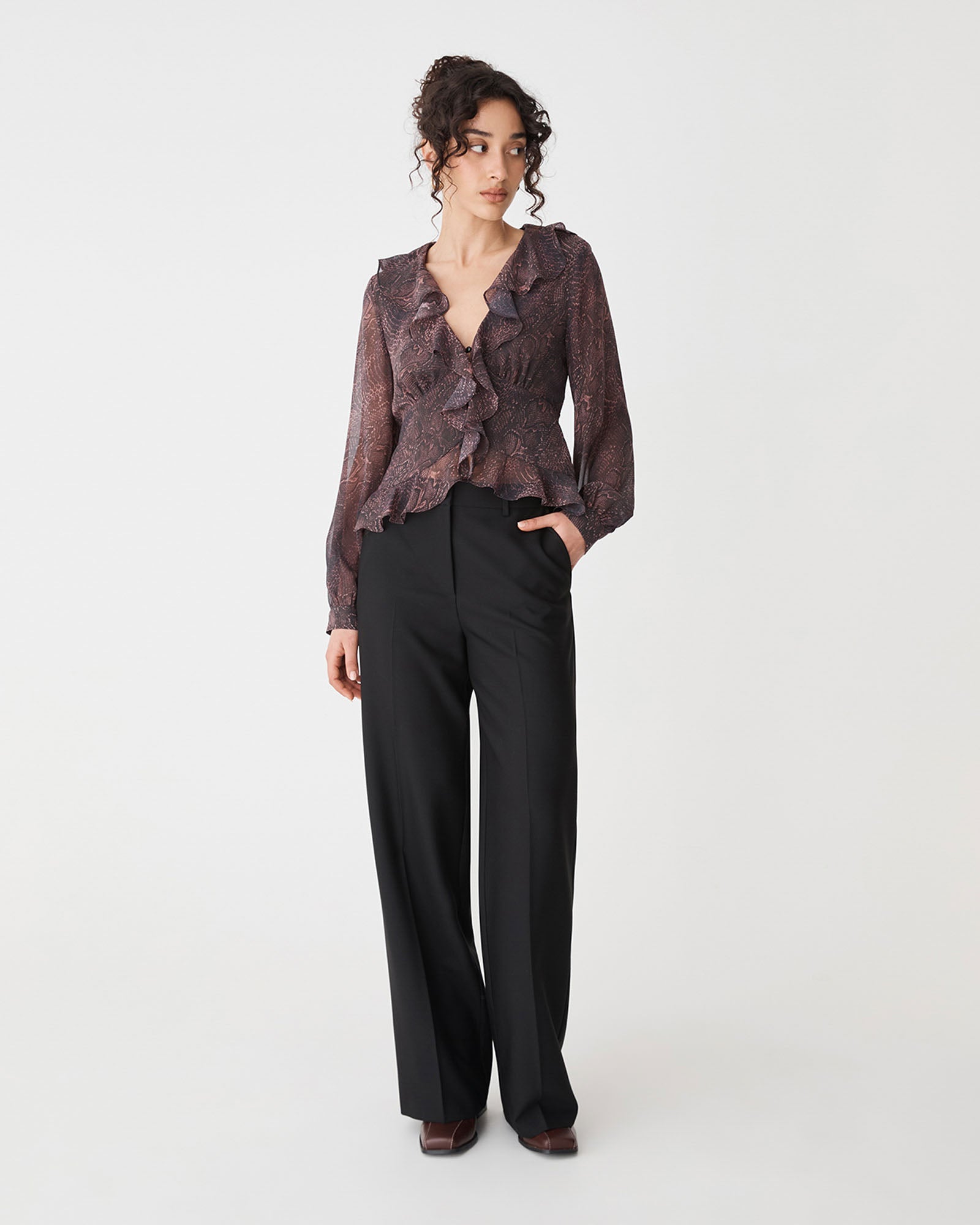 Sonia V-Neck Ruffle Top