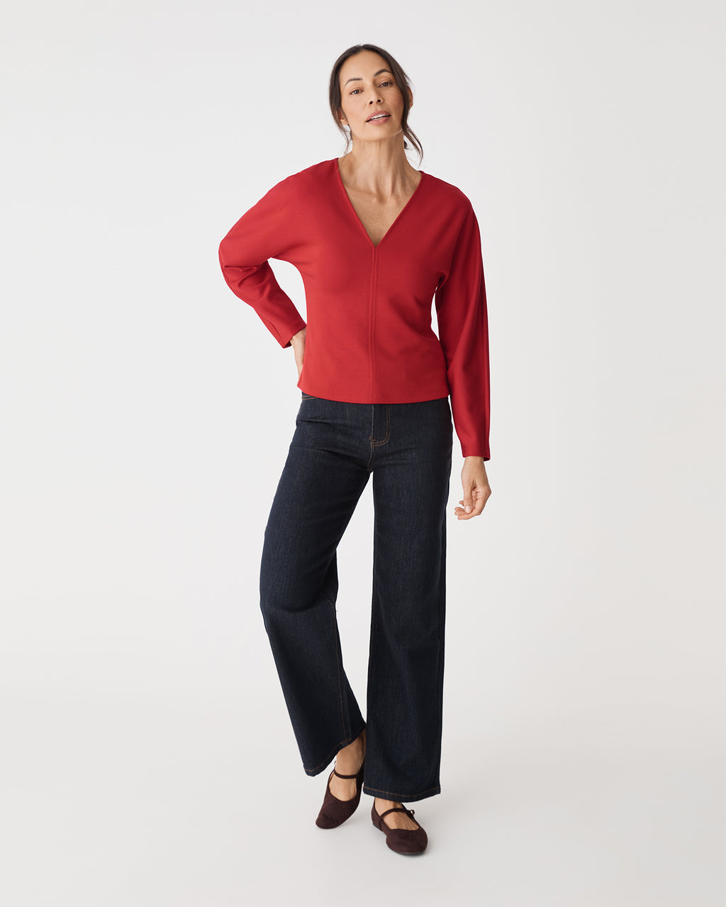 Tate V-Neck Dolman Sleeve Top