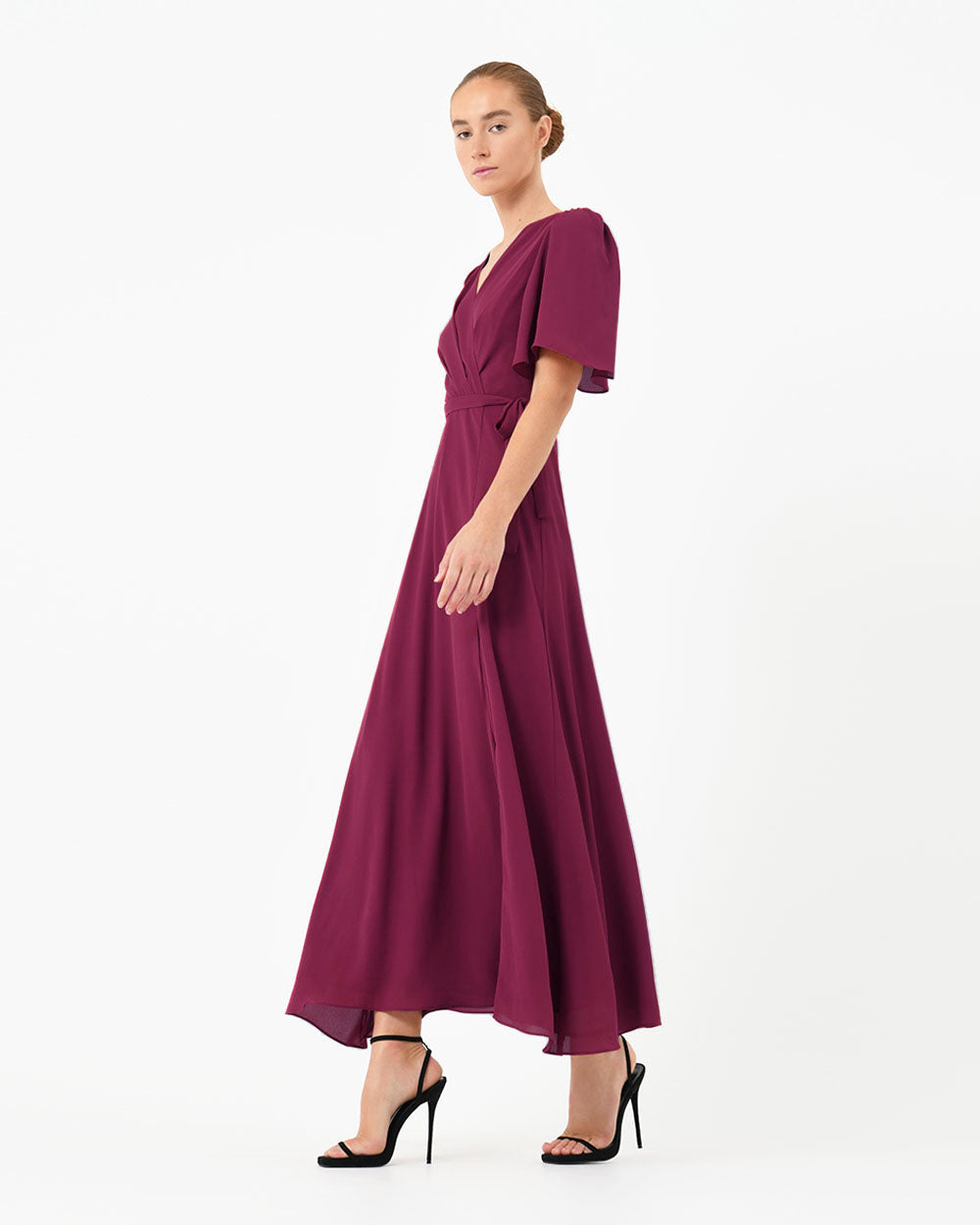 Cannes Draped Sleeve Dress