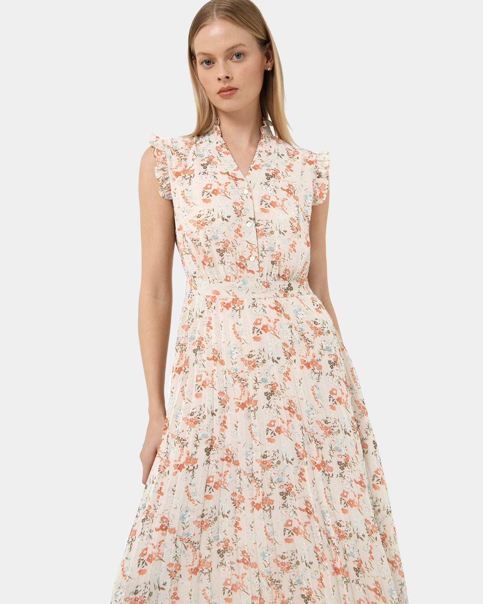 Katia Frill Sleeve Midi Dress