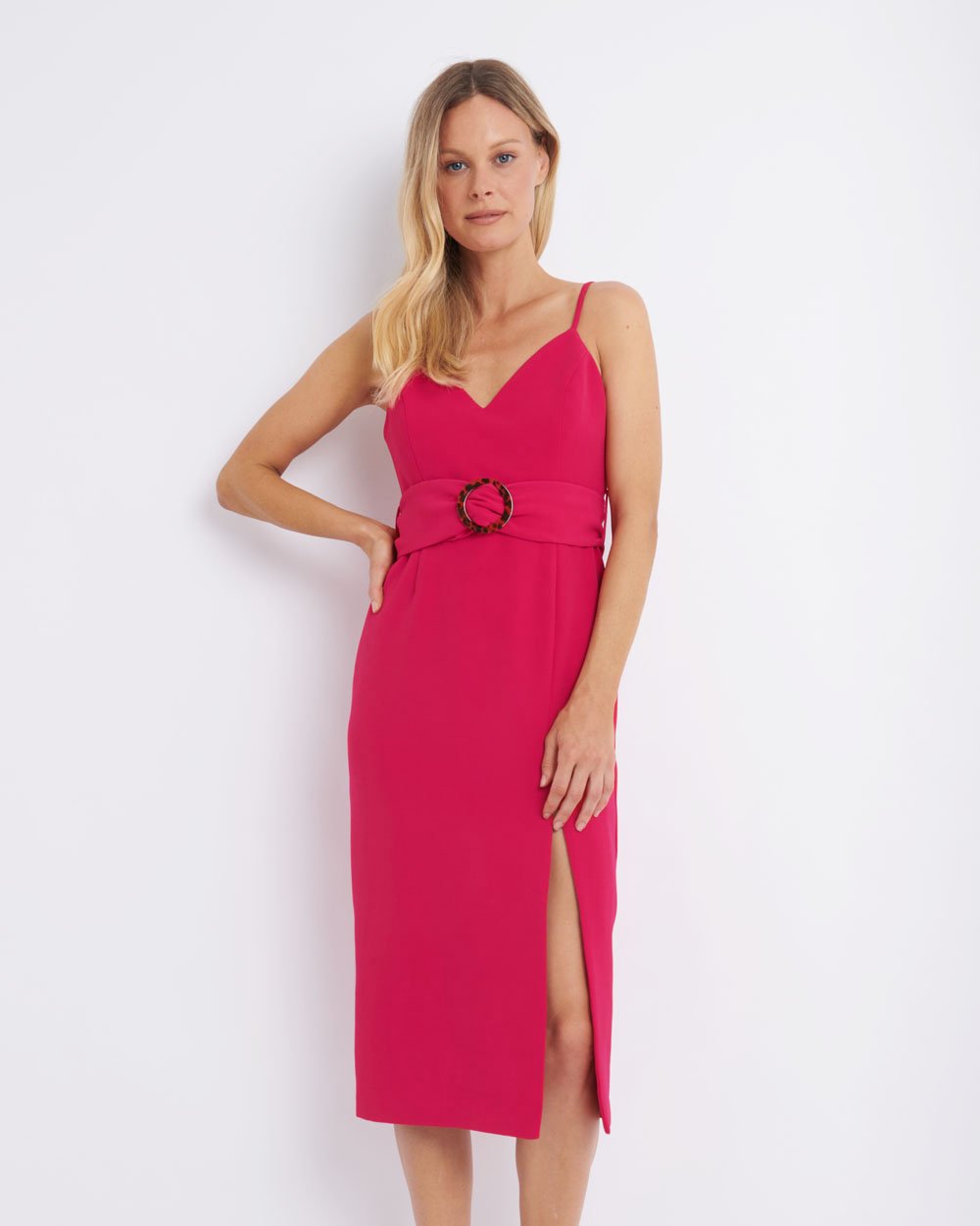 Kiara Belted Midi Dress
