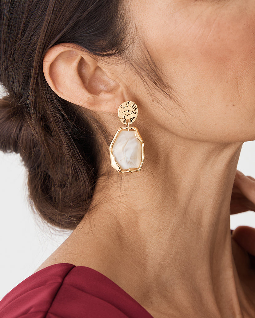 Marbel Gold Earrings