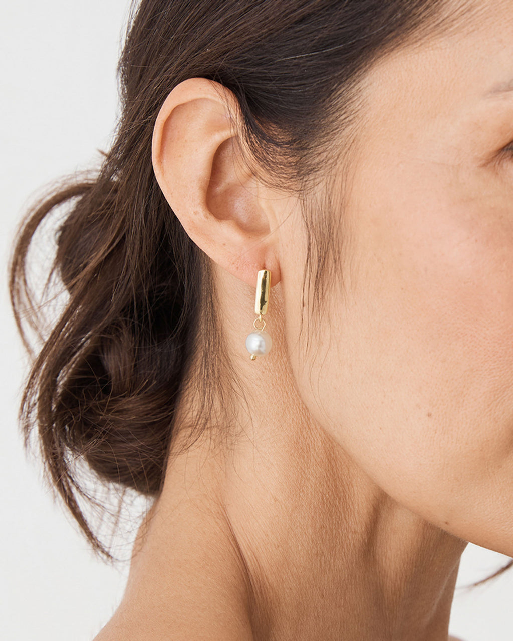 Mila Pearl Huggie Earrings
