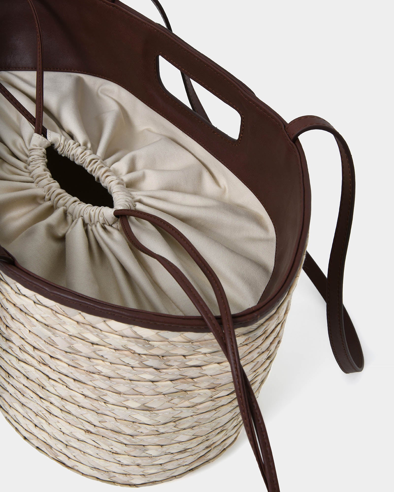 Rome Leather Palm Leaf Bag L