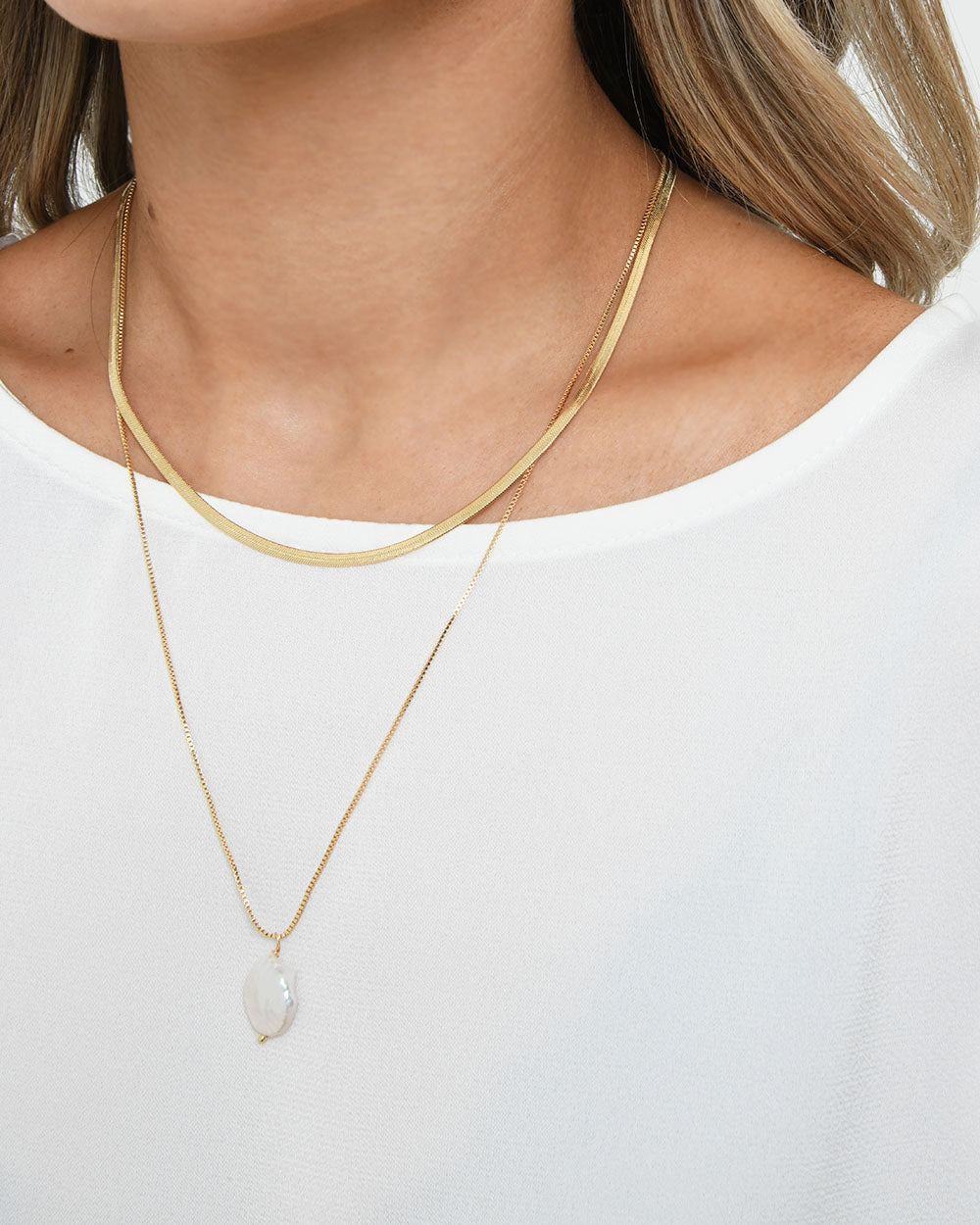 Ines 16k Gold 2pc Necklace Set