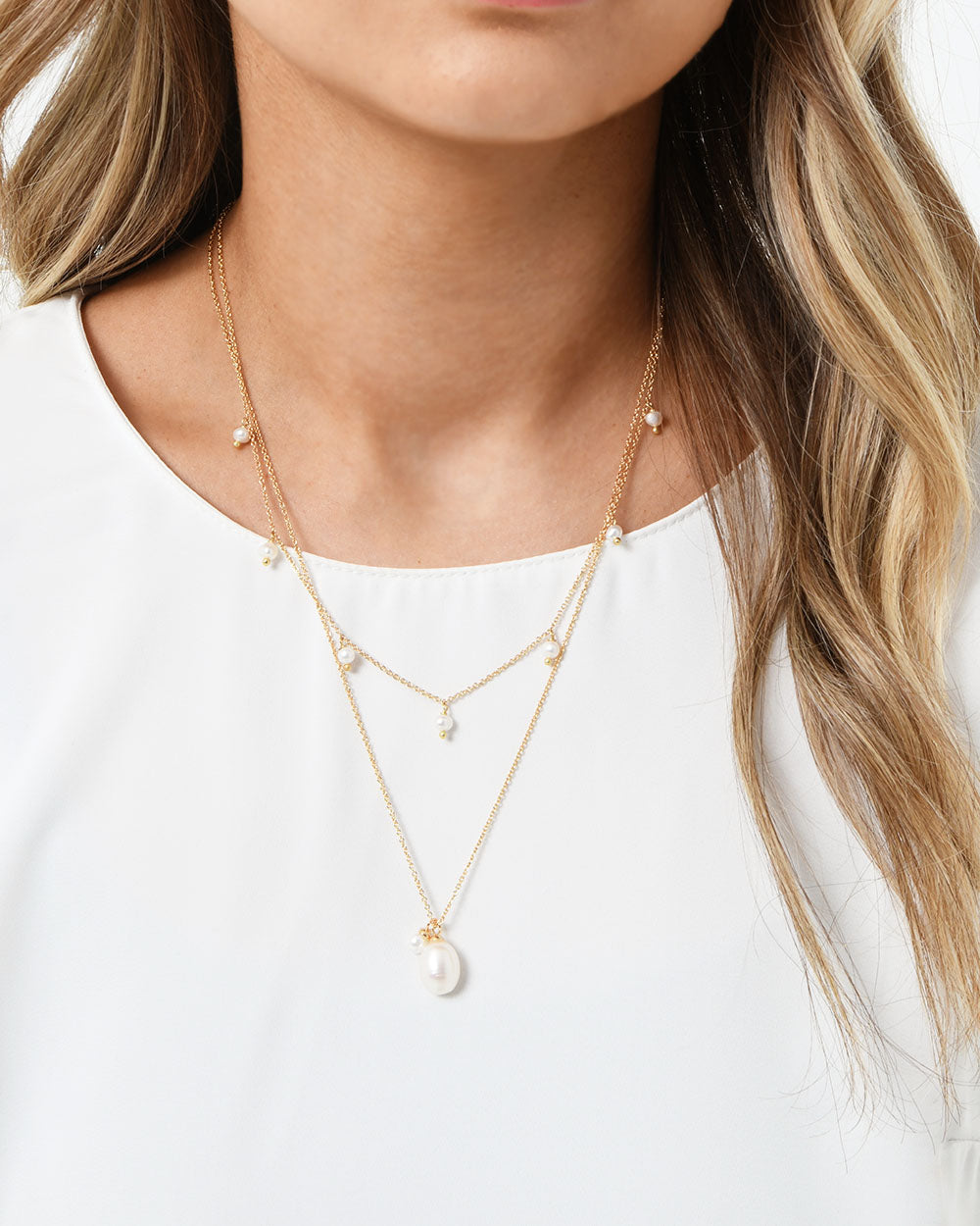 Diane 16k Gold 2pc Necklace