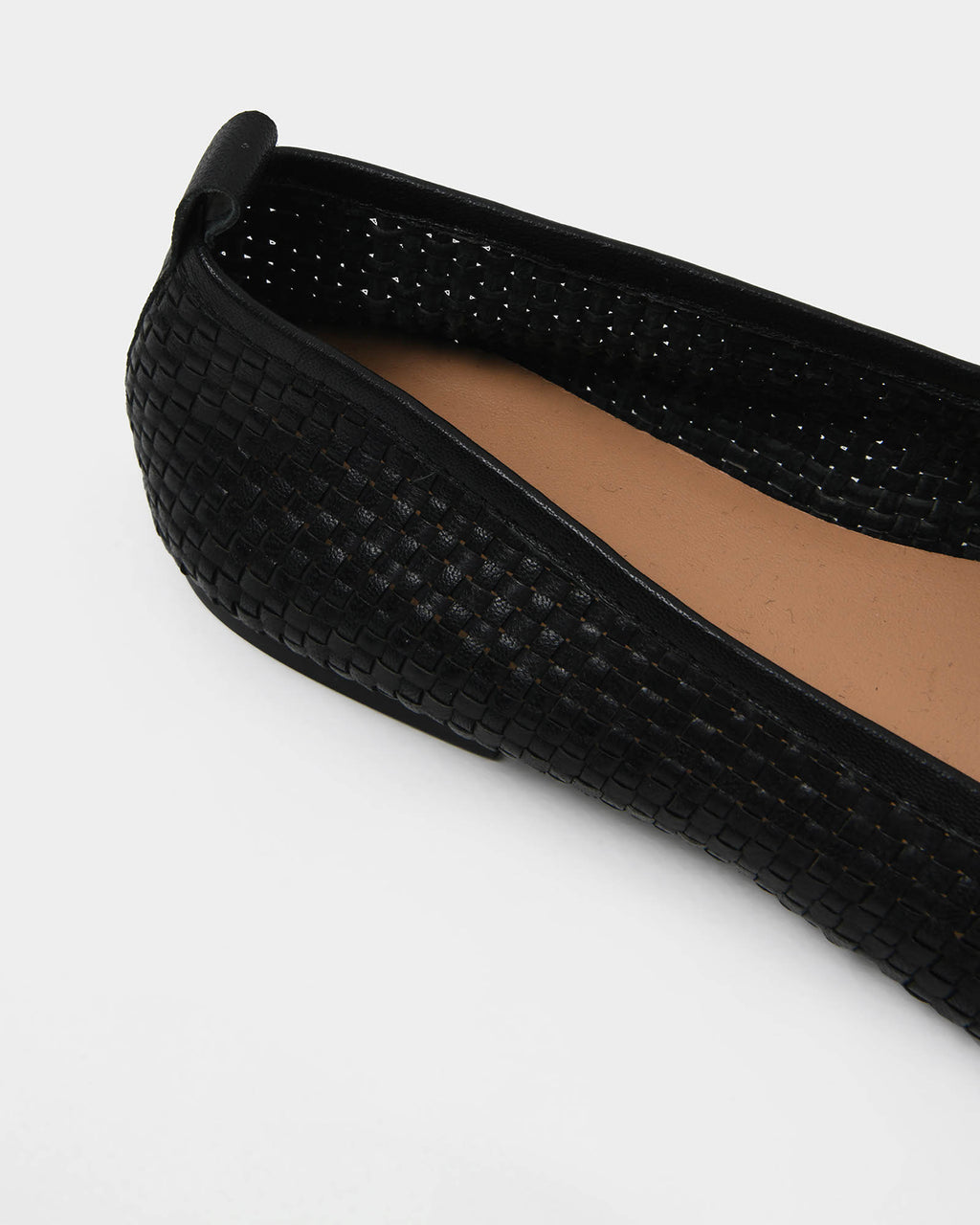 Halina Leather Weave Flat