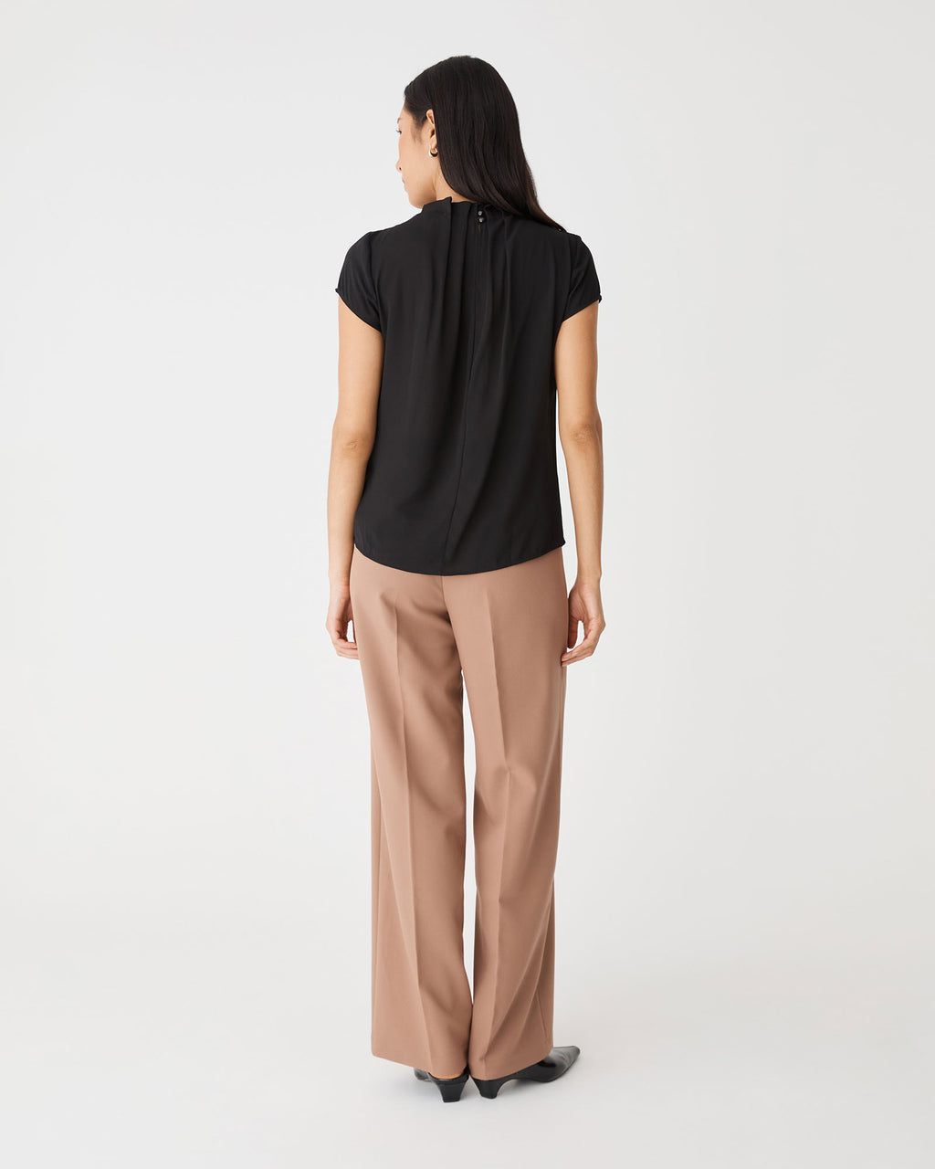 Olivia Pleated High Neck Top