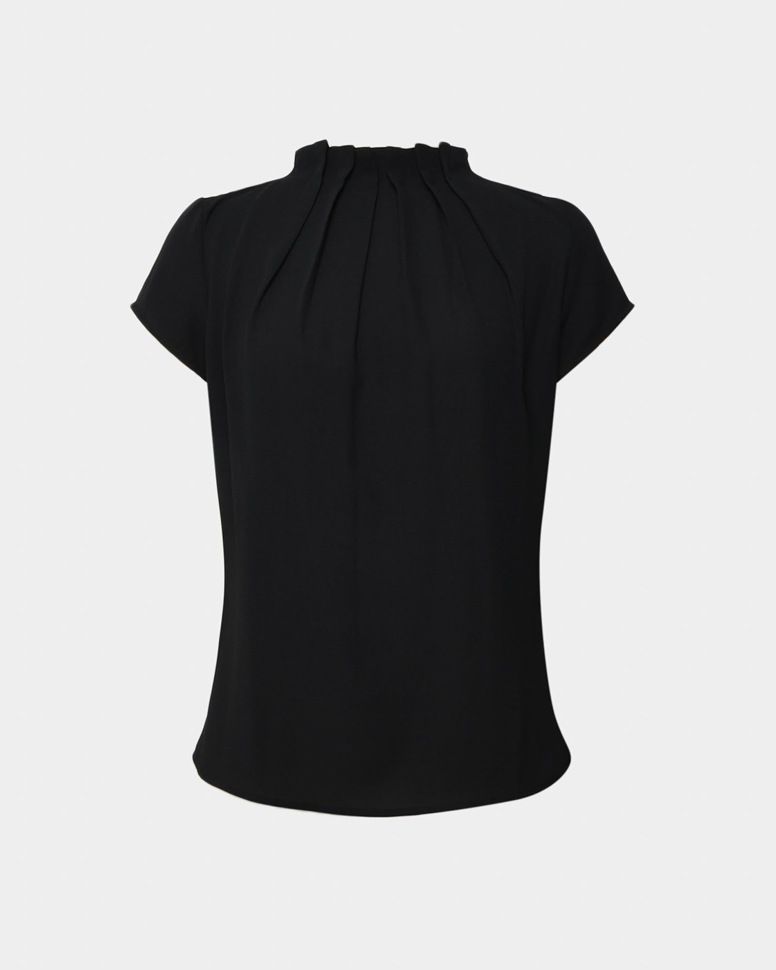 Olivia Pleated High Neck Top