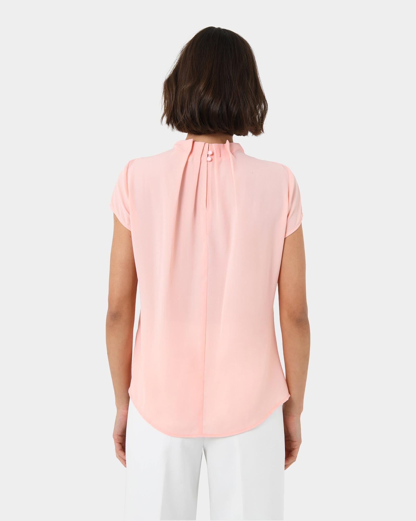 Olivia Pleated High Neck Top