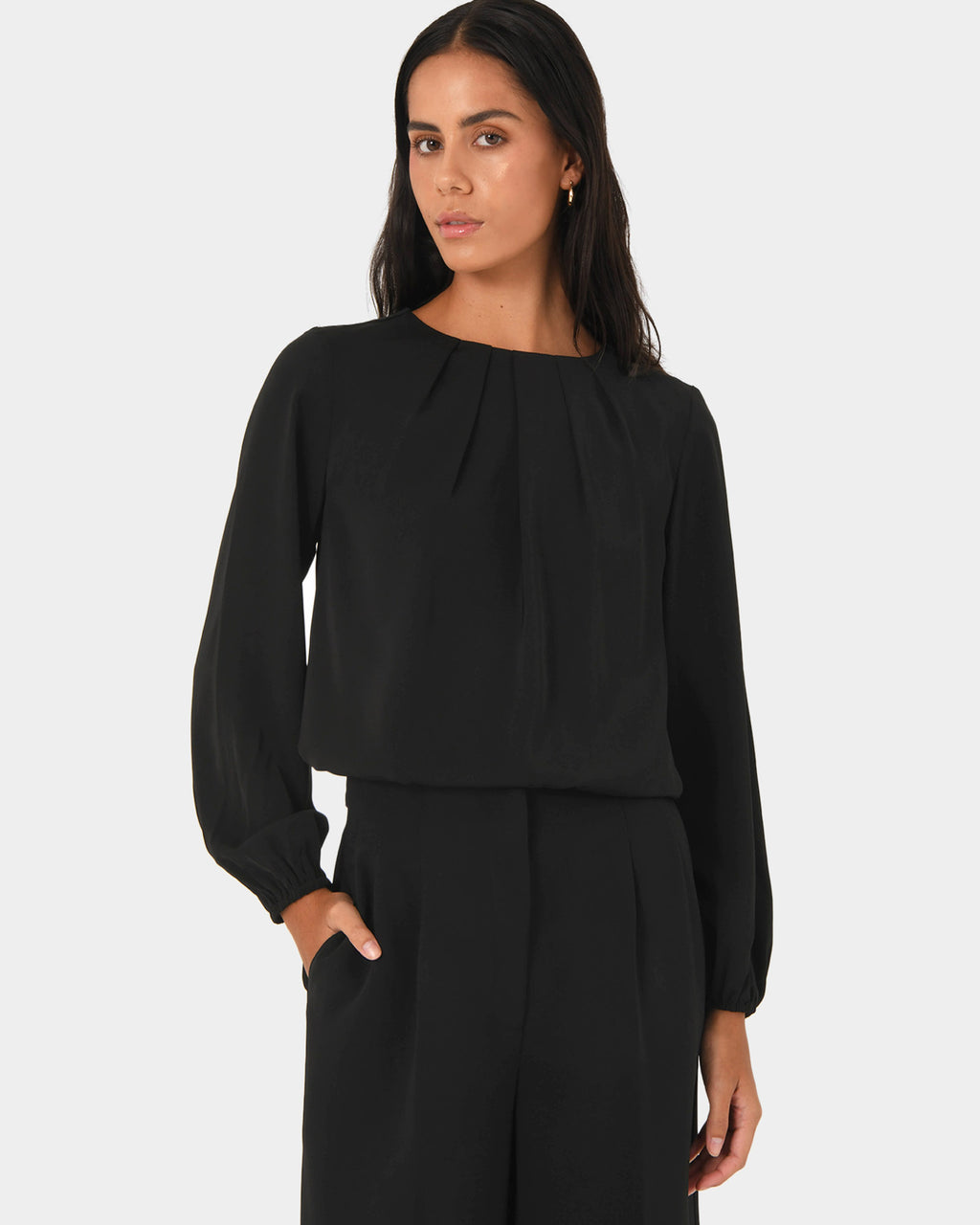 Tiana Pleat Neck Top