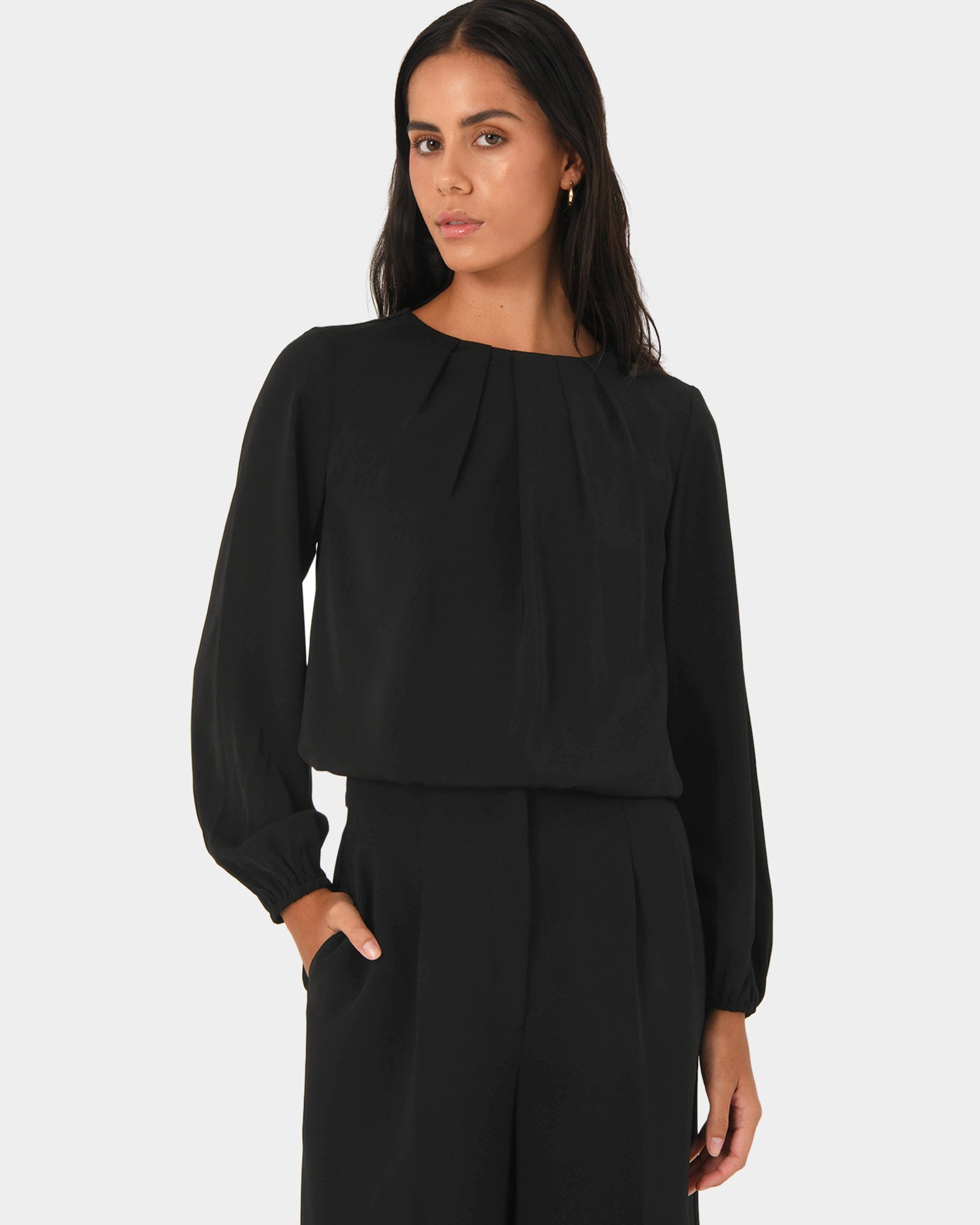 Tiana Pleat Neck Top
