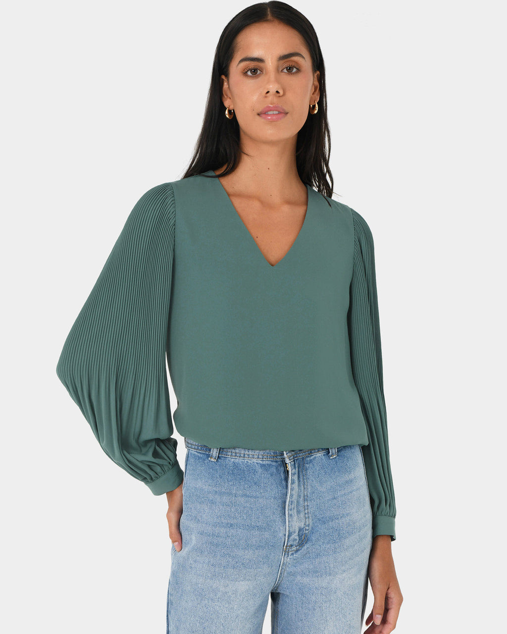 Charlotte Pleated Sleeve Top